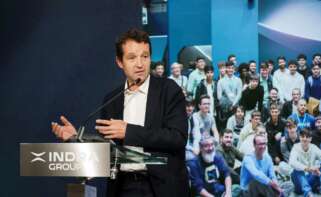 Archivo - El presidente de Indra, Ángel Escribano.