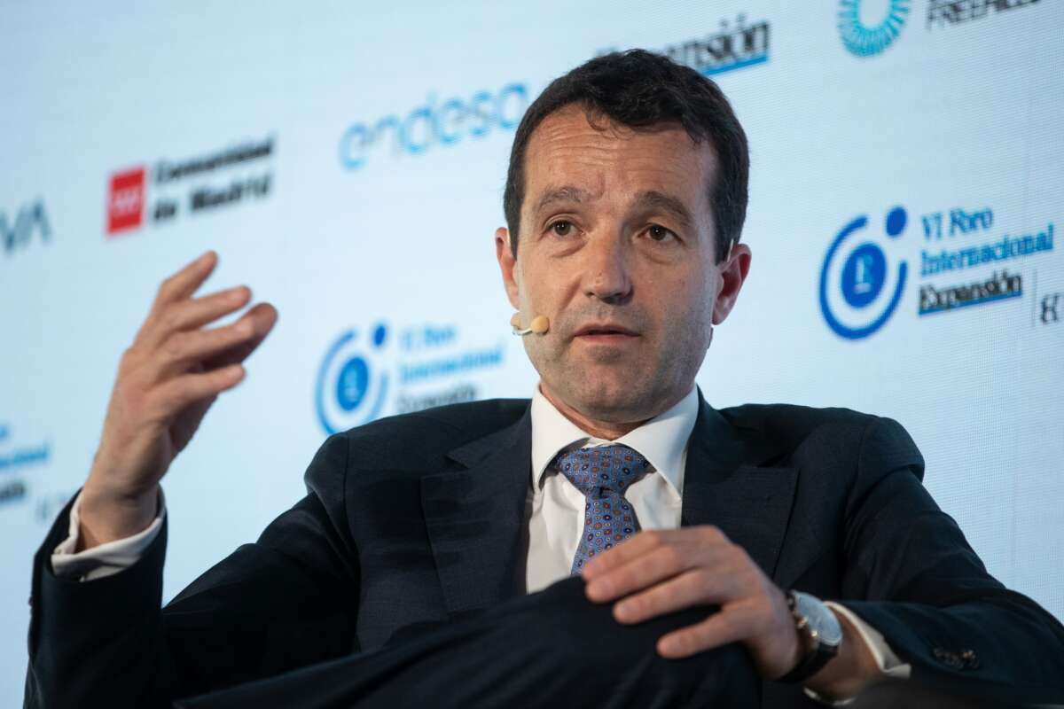 El presidente de Indra, Ángel Escribano. Foto: Europa Press.