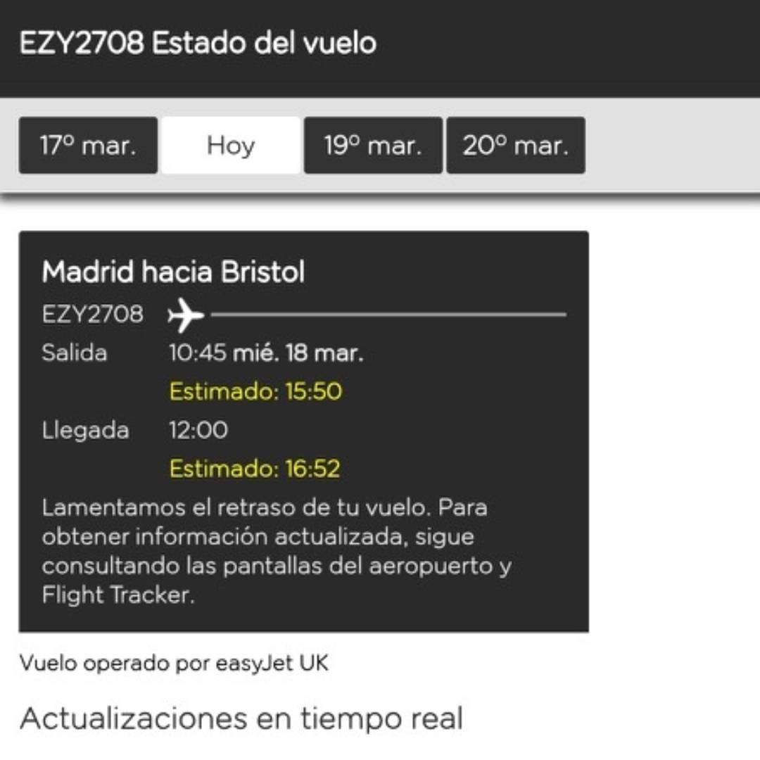 Vuelo Afectado easyjet