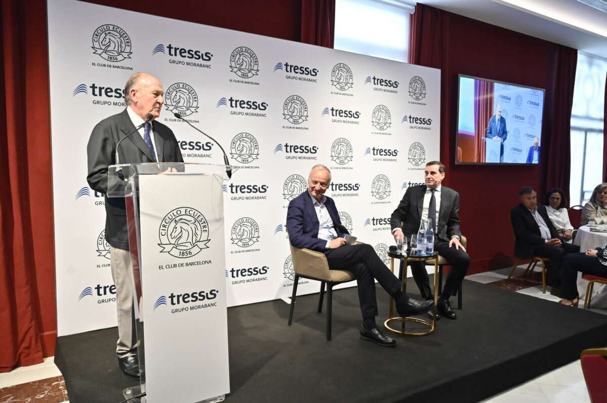 El presidente del Círculo Ecuestre, Enrique Lacalle; el director adjunto de La Vanguardia, Manel Pérez, y el CEO de Mango, Toni Ruiz. Foto: Círculo Ecuestre / Borràs Camps.