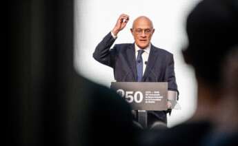 Archivo - El presidente del Banco Sabadell, Josep Oliu, interviene en el acto de celebración del 50º aniversario del Banco Sabadell, a 17 de marzo de 2026, en Madrid (España).