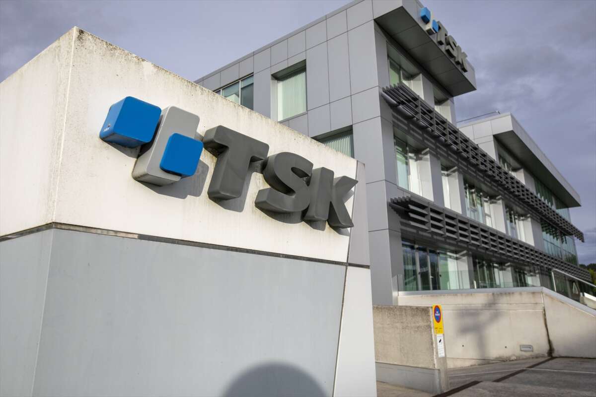 Fachada de la empresa TSK, a 13 de febrero de 2025, en Gijón, Asturias (España). Foto: Jorge Peteiro / Europa Press.