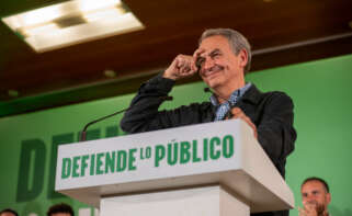María Jesús Montero y José Luis Rodríguez Zapatero en un acto público en Jaén. Foto: Europa Press.