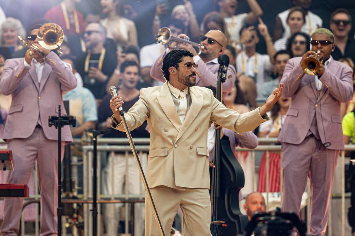 El cantante Bad Bunny actúa durante un concierto, en el Riyadh Air Metropolitano, a 30 de mayo de 2026, en Madrid (España). Ricardo Rubio / Europa Press