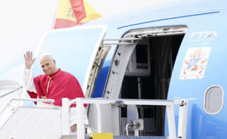El Papa León XIV aterriza en el Aeropuerto Adolfo Suárez Madrid. Foto: A. Pérez Meca / Europa Press