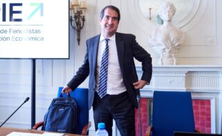 El country mánager de BBVA, Peio Belausteguigoitia, durante el seminario de la Asociación de Periodistas de Información Económica (APIE), en la Universidad Internacional Menéndez Pelayo (UIMP), a 24 junio de 2026, Santander, Cantabria (España).Juanma Serrano / Europa Press 24/6/2026