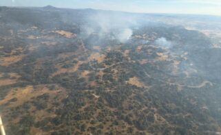Archivo - Imagen aérea del incendio en Almorox (Toledo).