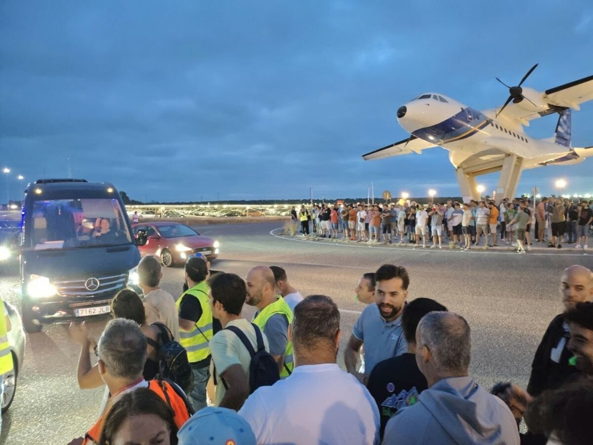 Imagen de la concentración de trabajadores de Airbus San Pablo