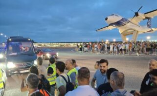 Imagen de la concentración de trabajadores de Airbus San Pablo