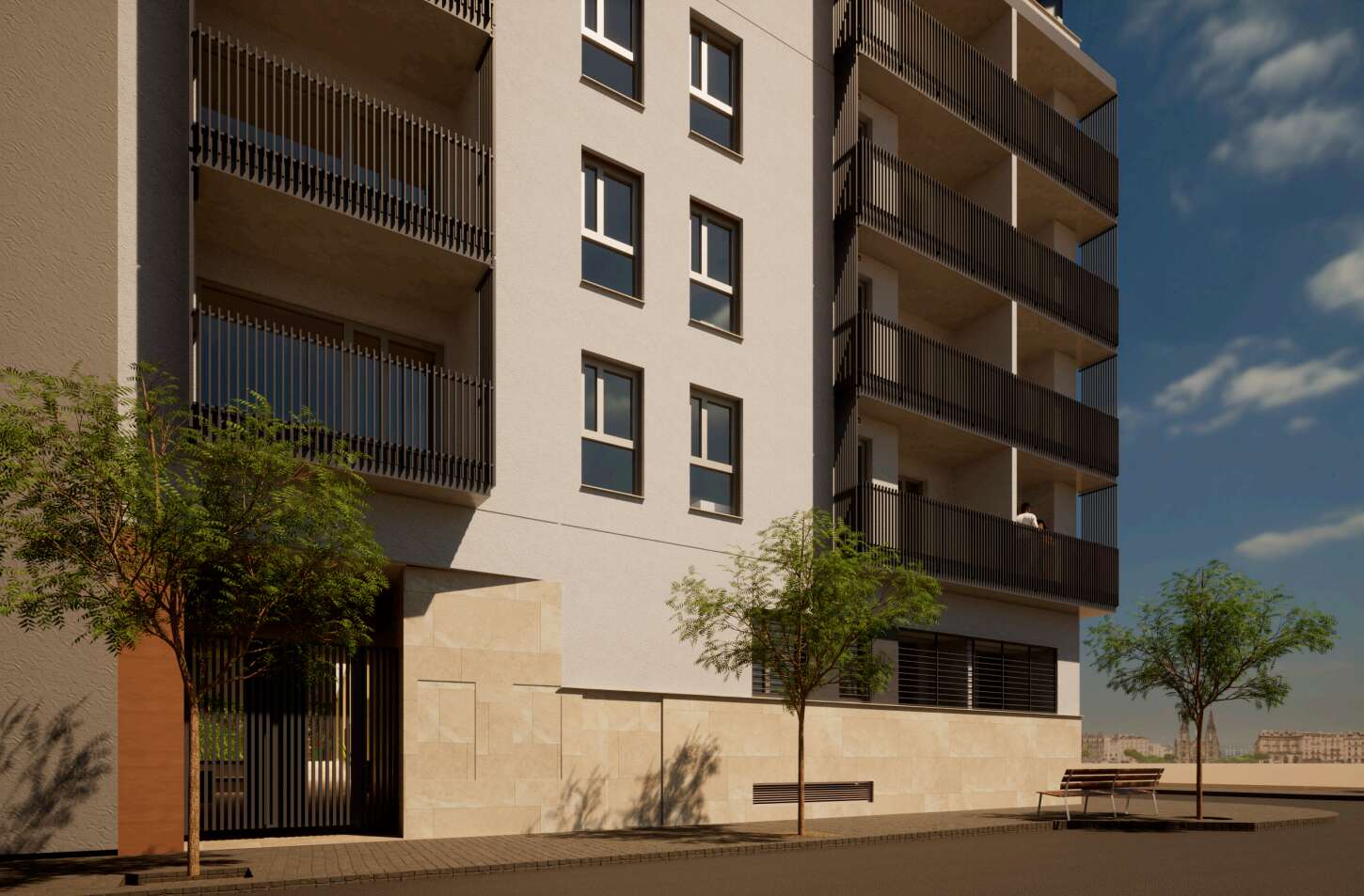 Fachada de una vivienda en construcción en Valencia hecha por Firmus Homes