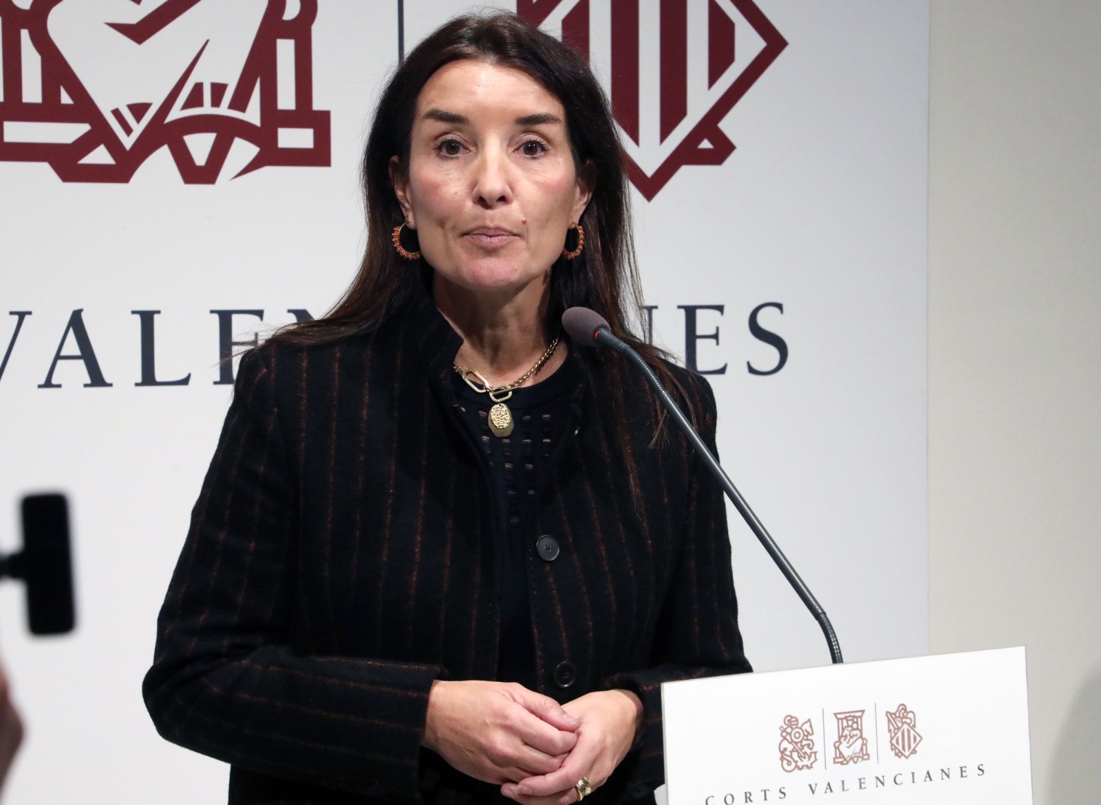 Ruth Merino, en una comparencencia en los pasillos de Les Corts