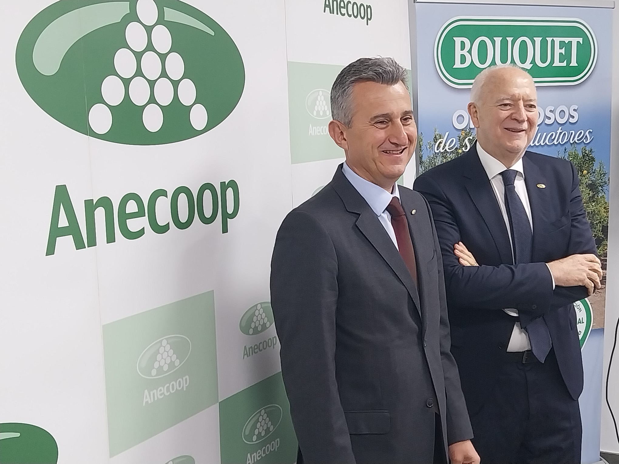 Alejandro Monzón, presidente de Anecoop, junto a Joan Mir, director general de Anecoop