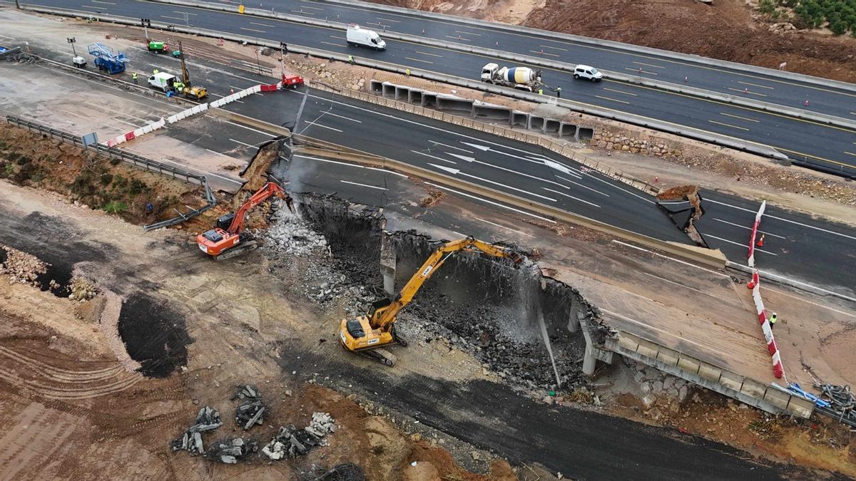 Obras de la A7 por la DANA