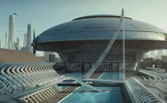 Fotograma de Andor, serie de Star Wars, de Disney, en la que aparece la Ciudad de las Artes y las Ciencias de Valencia