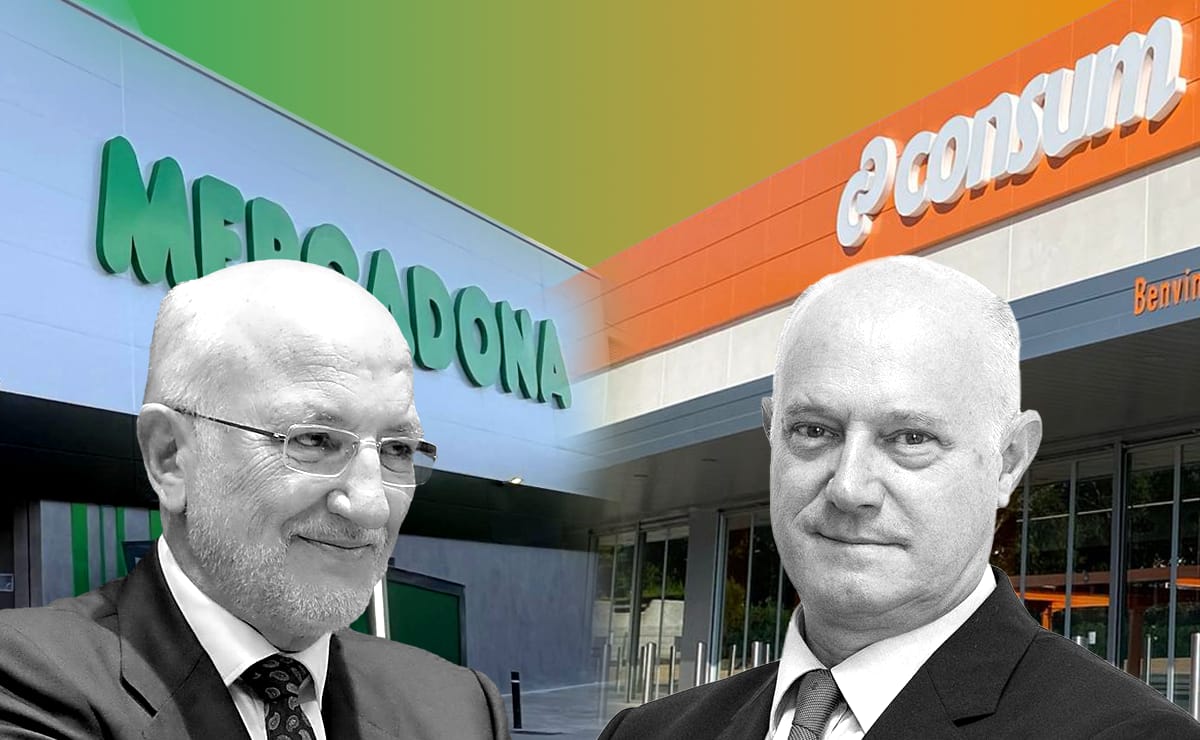 El presidente de Mercadona, Juan Roig, y el director general de Consum, Antonio Rodríguez Lázaro.