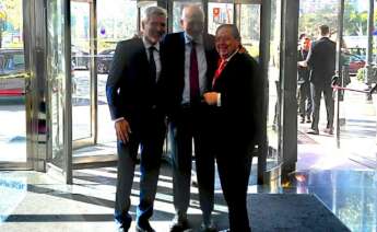 Adolfo Utor, presidente de Baleària, Juan Roig, presidente de Mercadona, y Vicente Boluda, presidente de AVE