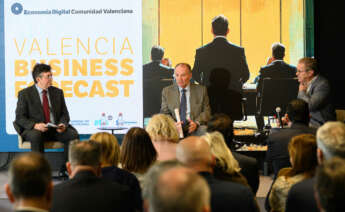 Vicente Lafuente y José Vicente Morata en el Foro organizado por Economia Digital 'Valencia Business Forecast'. (Foto: Kike Taberner)