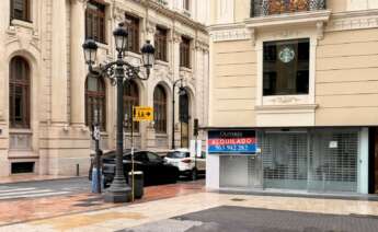 Local que ocupará Carrefour en el cruce de la calle Roger de Lauria con el paseo de Ruzafa