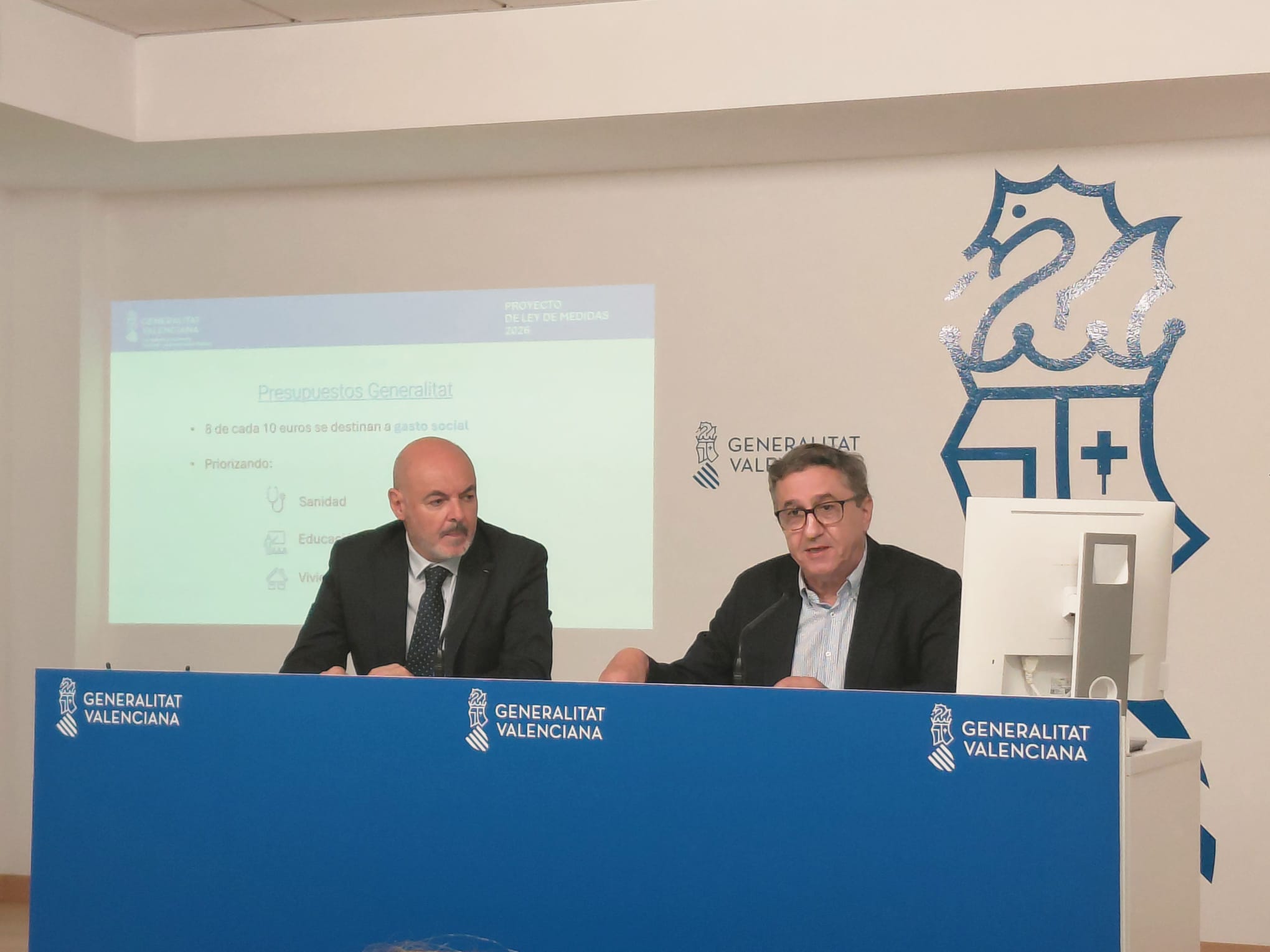 Eusebio Monzó, secretario autonómico de Hacienda, y José Antonio Rovira, conseller de Hacienda