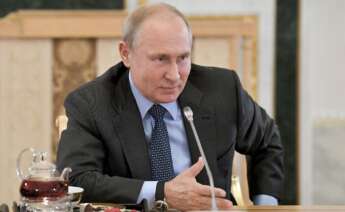 El presidente ruso, Vladímir Putin, durante una reunión con los máximos responsables de las principales agencias de noticias del mundo /EFE