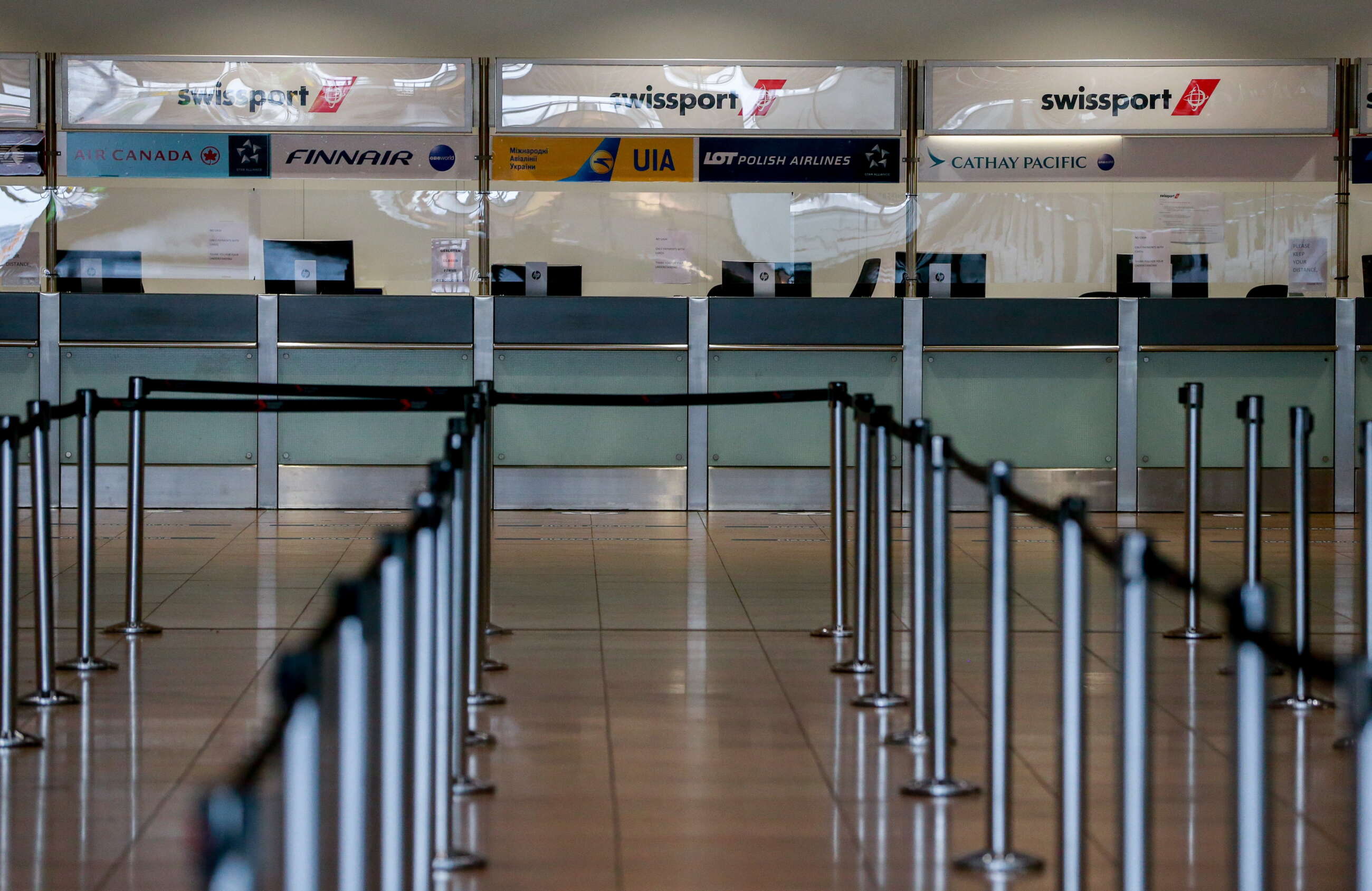 Aeropuerto de Bruselas vacío