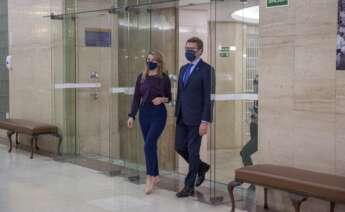 Yolanda Díaz y Alberto Núñez Feijóo en un encuentro en el Ministerio de Trabajo. Foto: Ministerio de Trabajo