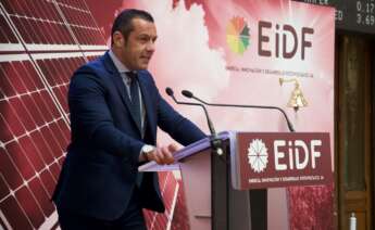 Fernando Romero, máximo accionista EiDF, durante su intervención en el estreno de la compañía en el MAB