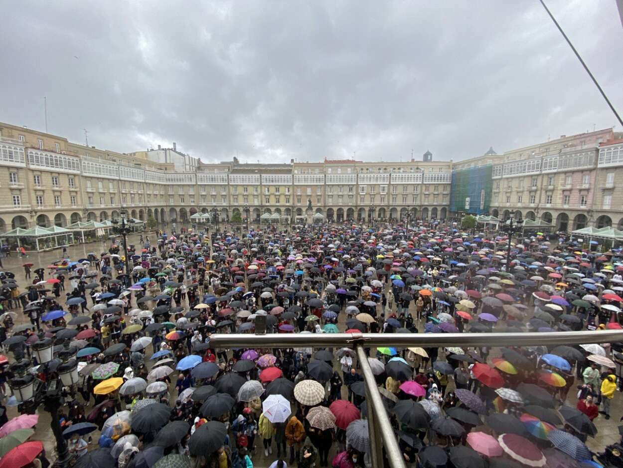 Concentración en A Coruña por el asesinato del joven Samuel. Foto: Sandra G. Rey