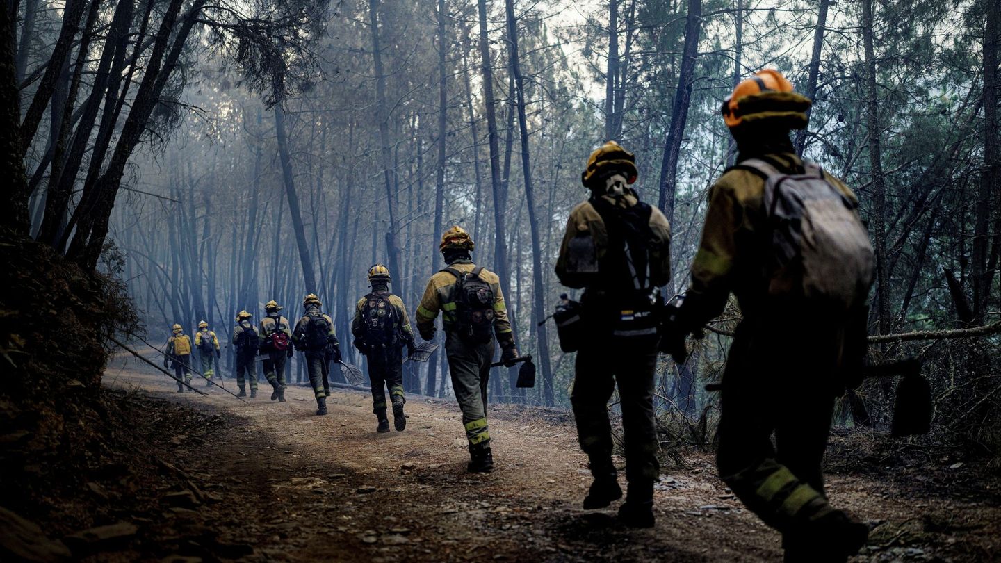 Brigadistas en A Pobra do Brollón (Lugo) / EFE
