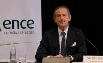 Ignacio de Colmenares, consejero delegado de Ence, durante la junta de accionistas / Ence