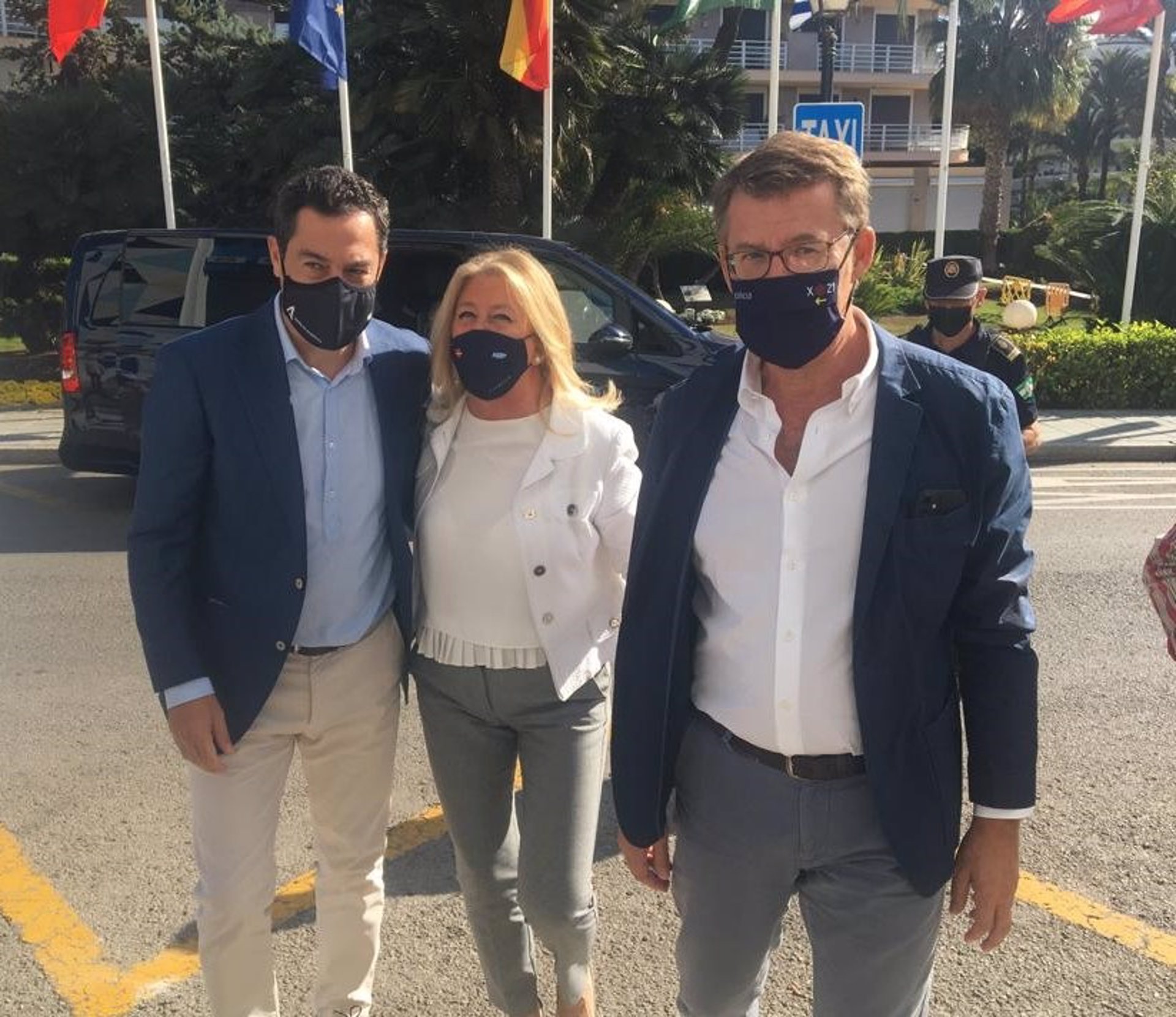 Núñez Feijóo, Juanma Moreno y Ángeles Muñoz