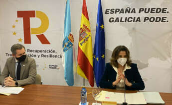 La ministra de Transición Ecológica, Terea Ribera, en la reunión mantenida con empresas y asociaciones sobre el PERTE de las energías renvables