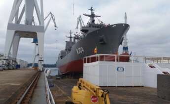 Botadura del buque logístico de la Armada australiana 'Stalwart' en Navantia