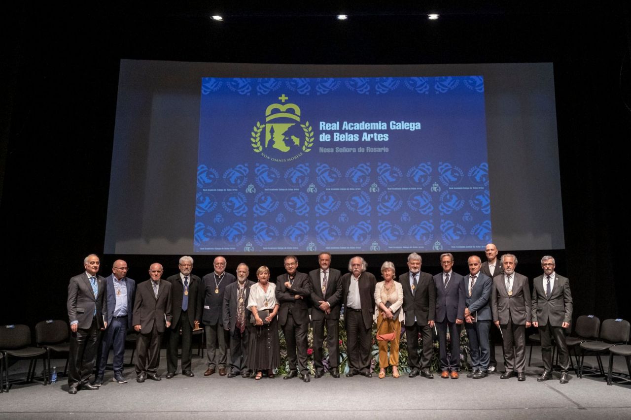 Imagen del acto público de ingreso de Roberto Verino como académico numerario de la Sección Artes da Imaxe da Real Academia Galega de Belas Artes