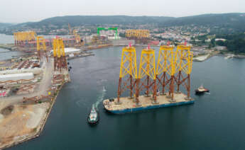 Jackets para la eólica marina de Iberdrola en Francia fabricados en Navantia Fene