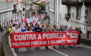 Manifestación de los delegados de la CIG en Santiago de Compostela por la subida de la inflación