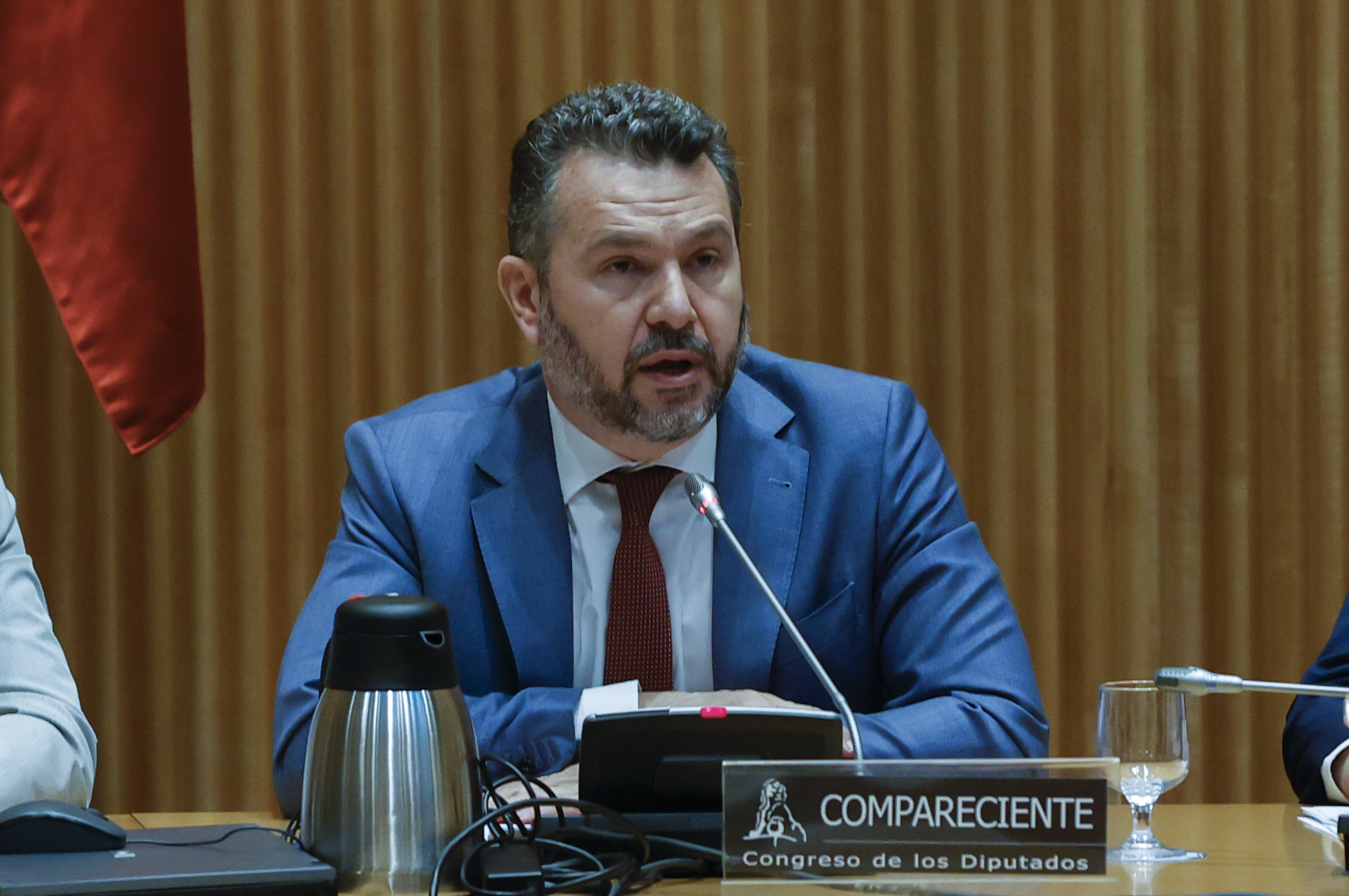 El presidente de la Comisión Nacional del Mercado de Valores (CNMV), Rodrigo Buenaventura, durante su comparecencia ante la comisión de Asuntos Económicos y Transformación Digital. EFE/J.J.Guillen