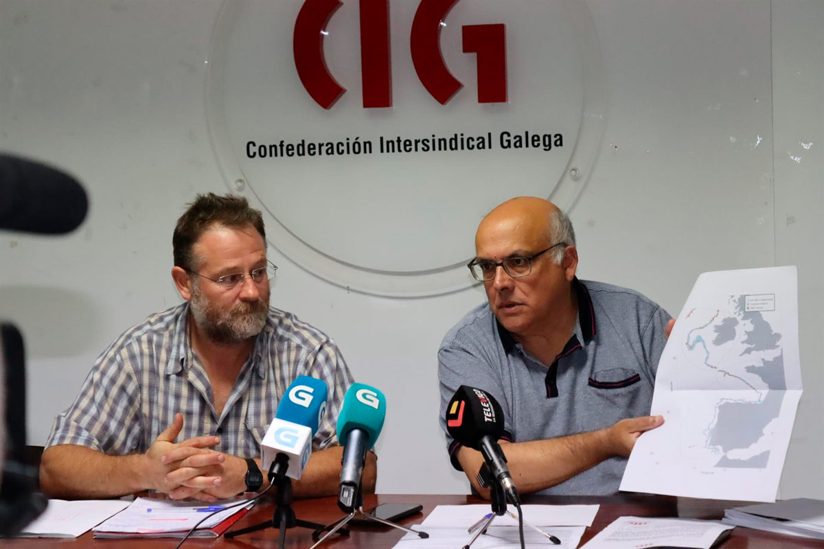 Xavier Aboi y Paulo Carril en la rueda de prensa en Vigo