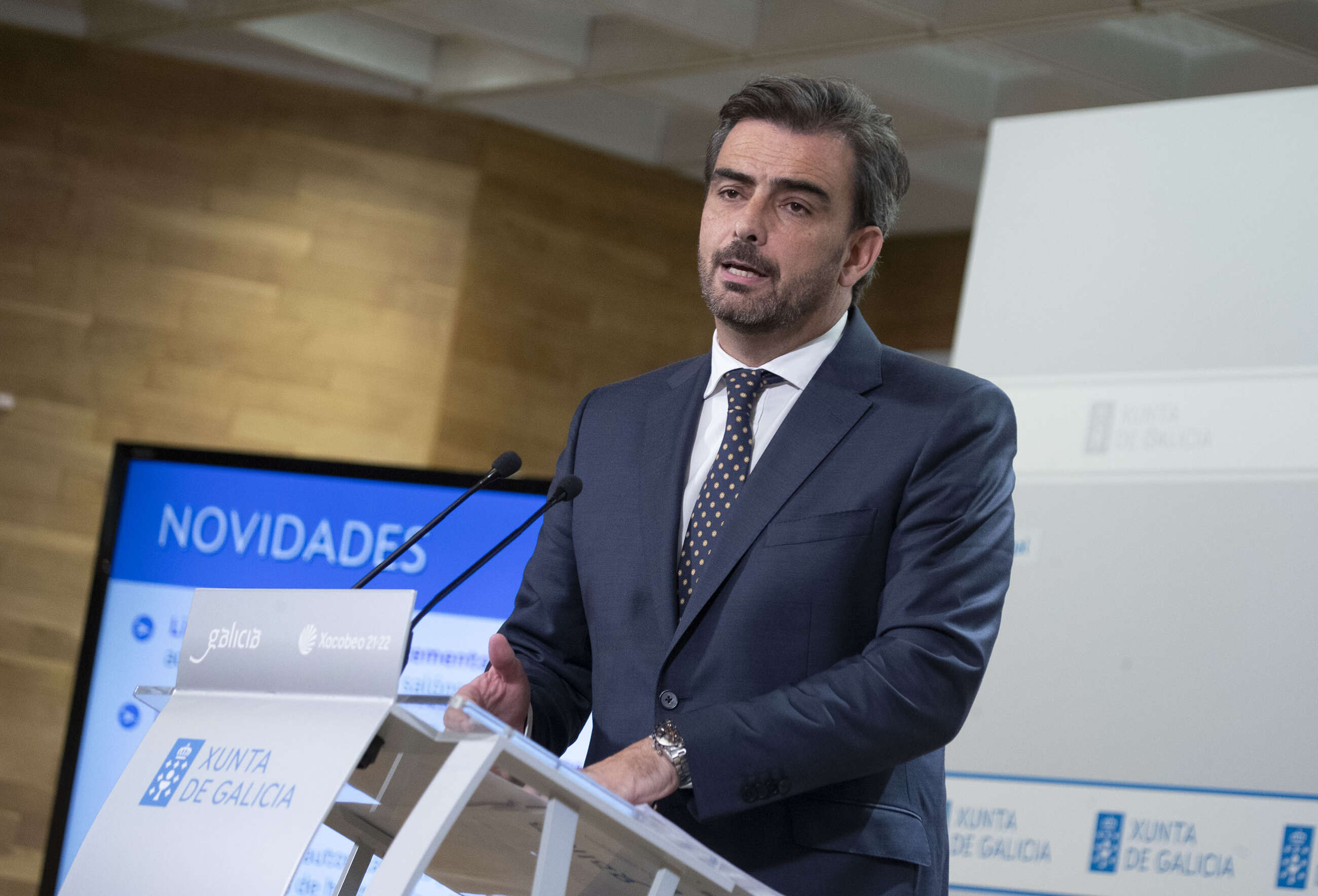 Diego Calvo durante la presentación de la nueva Lei do Xogo el pasado jueves / Xunta