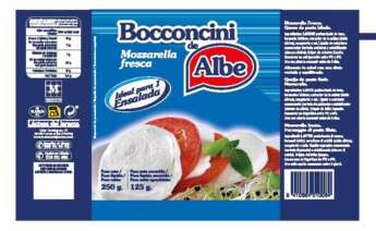Sanidad alerta sobre la presencia de toxina estafilocócica en mozzarella fresca de la marca Bocconcini de Albe