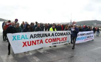 Imagen de la jornada de huelga en Xeal para reclamar un nuevo convenio colectivo