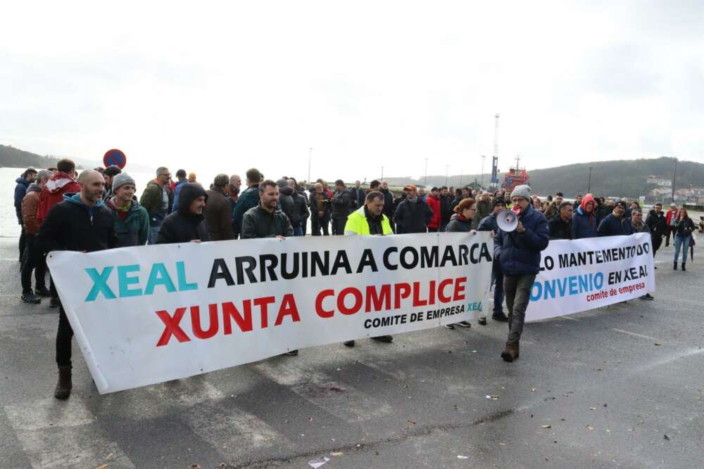 Imagen de la jornada de huelga en Xeal para reclamar un nuevo convenio colectivo