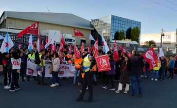 Imagen de las protestas de la plantilla de Jevaso