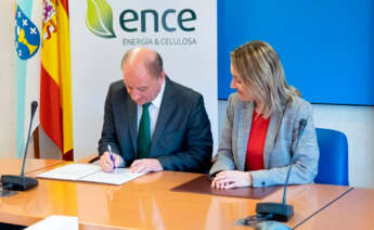 La secretaria xeral de Industria, Paula Uría, participa en el acto de firma de la adhesión de Ence a la Alianza Industrial do Hidróxeno Verde