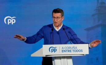 El presidente del PP, Alberto Núñez Feijóo, en un acto en A Coruña