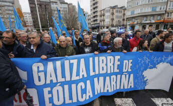 Manifestación en A Coruña para pedir retirada del plan de ordenación de eólica marina (POEM)