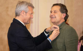 Alfonso Rueda e Ignacio Rivera en la Fiesta del Socio 2023 de la Asociación Provincial de Empresarios de Hostelería de A Coruña