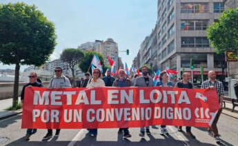 Protesta trabajadores del metal de Vigo