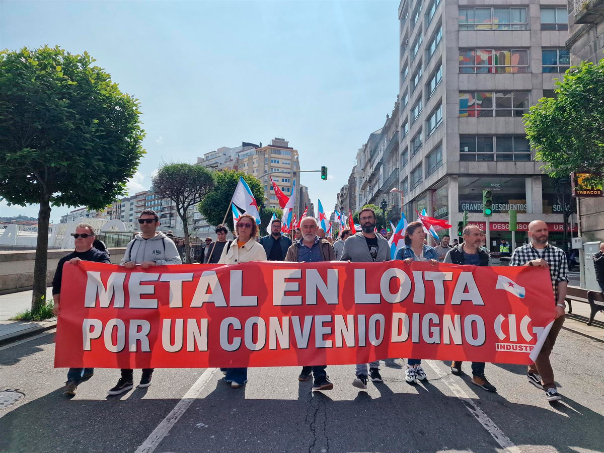 Protesta trabajadores del metal de Vigo