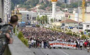 Imagen de las protestas de los trabajadores del metal en las calles de Vigo / Javier Vázquez (Europa Press)